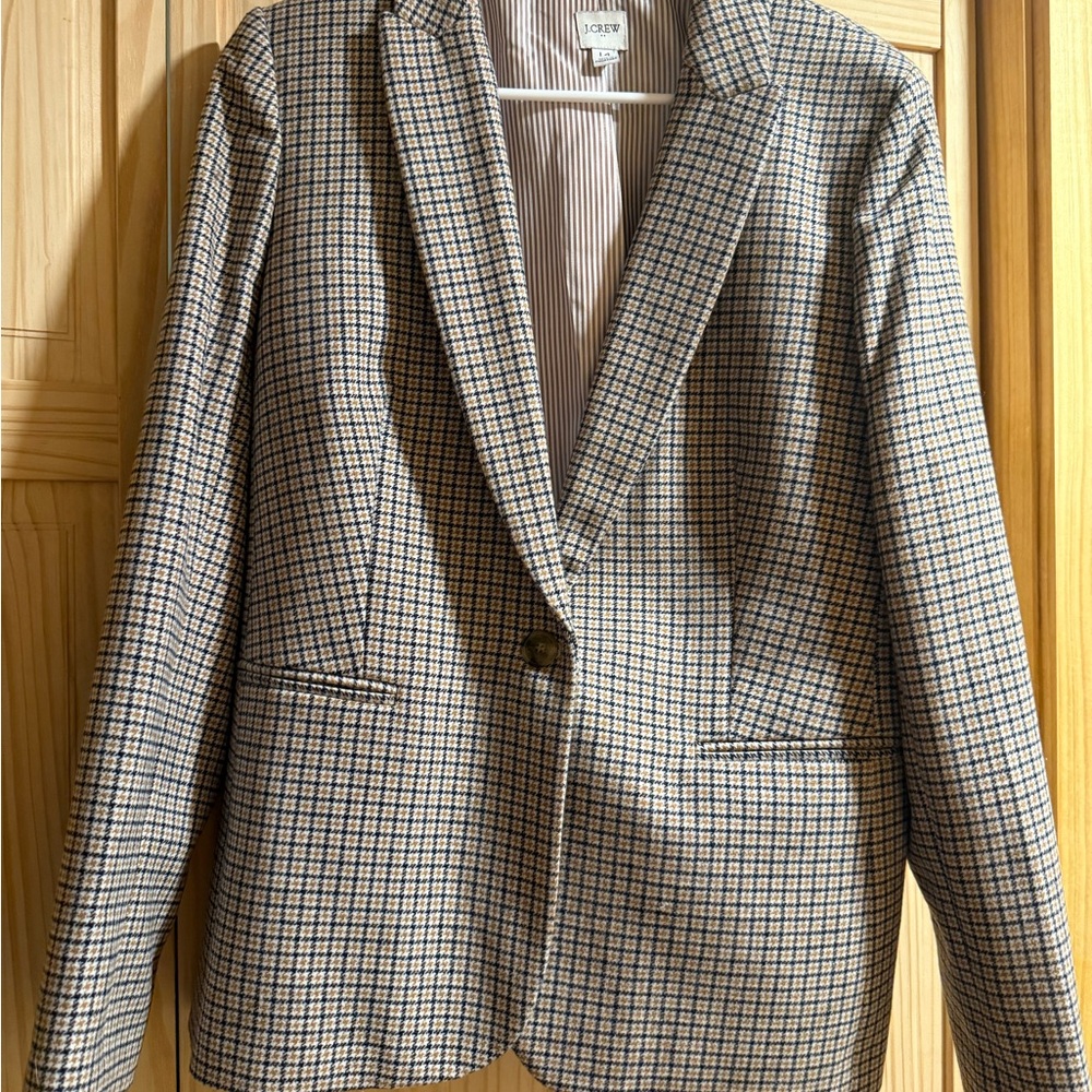 J. Crew Factory Plaid Blazer - Black and White